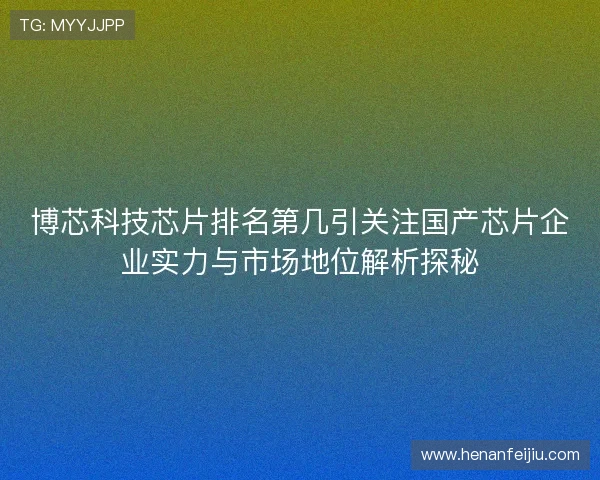 博芯科技芯片排名第几引关注国产芯片企业实力与市场地位解析探秘